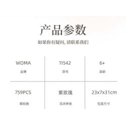 WOMA 15421 Purple Rose Xếp hình lắp ráp ghép mô hình Bó hoa hồng tím