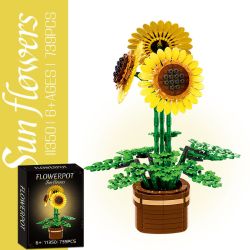 WOMA 11350 Sun Flower Xếp hình lắp ráp ghép mô hình hoa hướng dương