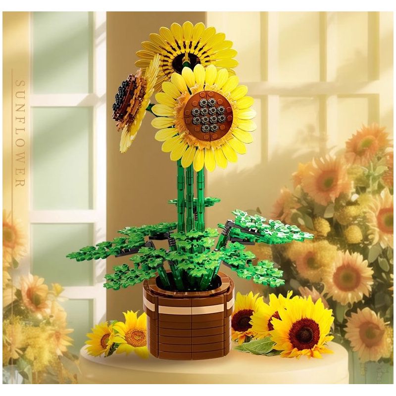 WOMA 11350 Sun Flower Xếp hình lắp ráp ghép mô hình hoa hướng dương