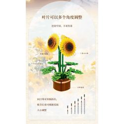 WOMA 11350 Sun Flower Xếp hình lắp ráp ghép mô hình hoa hướng dương