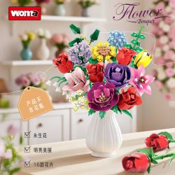 WOMA 11304 Flowers Bought Xếp hình lắp ráp ghép mô hình Thời gian lãng mạn 16 bông hoa