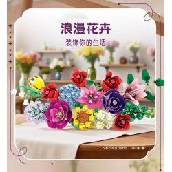 WOMA 11304 Flowers Bought Xếp hình lắp ráp ghép mô hình Thời gian lãng mạn 16 bông hoa
