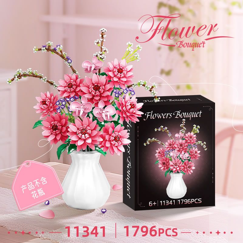 WOMA 11341 Flowers Bought Xếp hình lắp ráp ghép mô hình thược dược