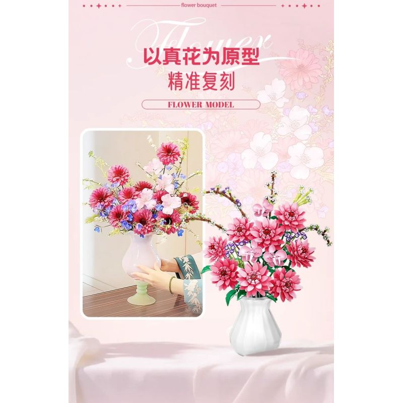 WOMA 11341 Flowers Bought Xếp hình lắp ráp ghép mô hình thược dược