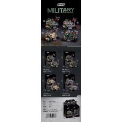 Souzosha B2173 Xếp hình lắp ráp ghép mô hình Xe tăng quân sự hạng nặng 4 mẫu