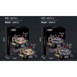 Souzosha B2173 Xếp hình lắp ráp ghép mô hình Xe tăng quân sự hạng nặng 4 mẫu