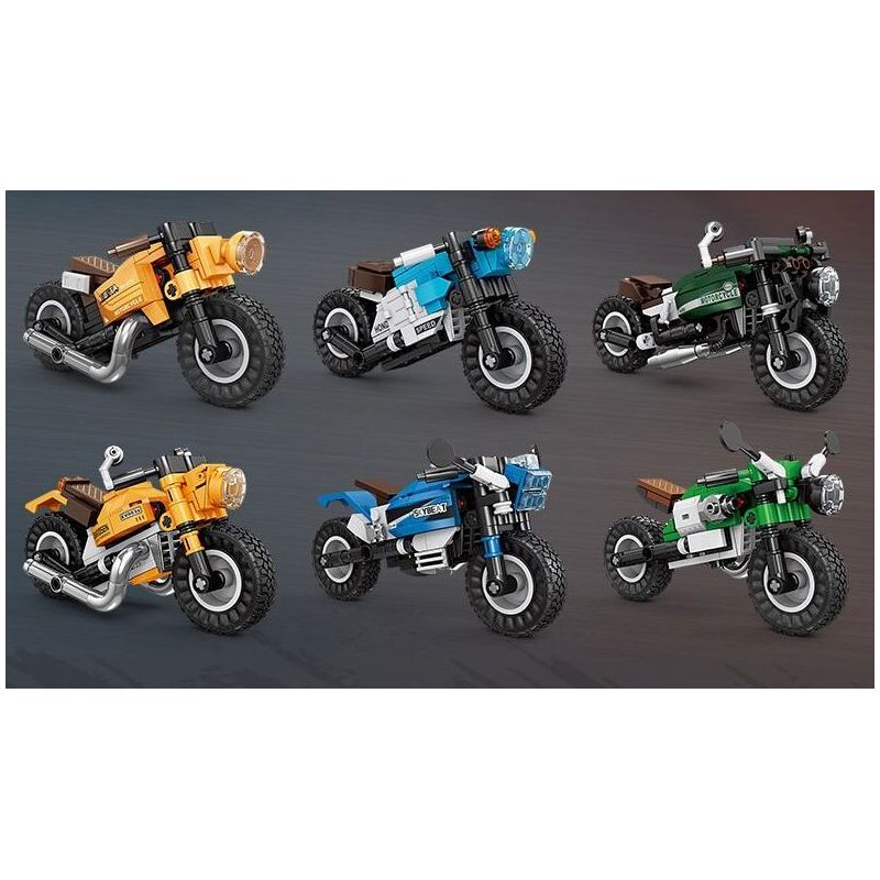 KAZI GBL BOZHI KY6160 Xếp hình lắp ráp ghép mô hình 8 loại xe máy nhanh