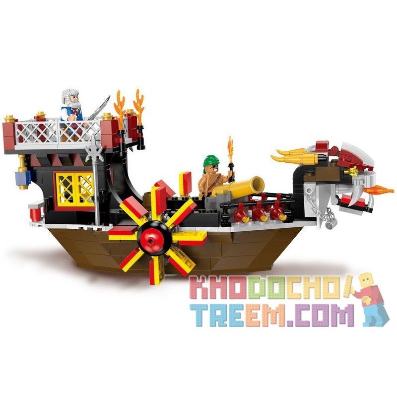 Enlighten 1307 Qman 1307 non  TÀU CON TRAI CỦA BIỂN CẢ bộ đồ chơi xếp lắp ráp ghép mô hình Pirates Of The Caribbean LEGENDARY PIRATES Cướp Biển Vùng Caribe 345 khối