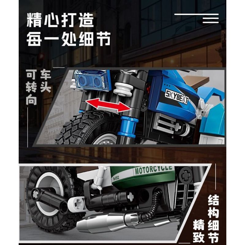 KAZI GBL BOZHI KY6160 Xếp hình lắp ráp ghép mô hình 8 loại xe máy nhanh