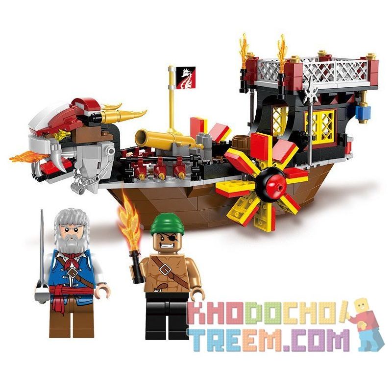 Enlighten 1307 Qman 1307 non  TÀU CON TRAI CỦA BIỂN CẢ bộ đồ chơi xếp lắp ráp ghép mô hình Pirates Of The Caribbean LEGENDARY PIRATES Cướp Biển Vùng Caribe 345 khối