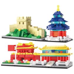 Hopeful 55500 Xếp hình lắp ráp ghép mô hình Kiến trúc Bắc Kinh 4 mô hình