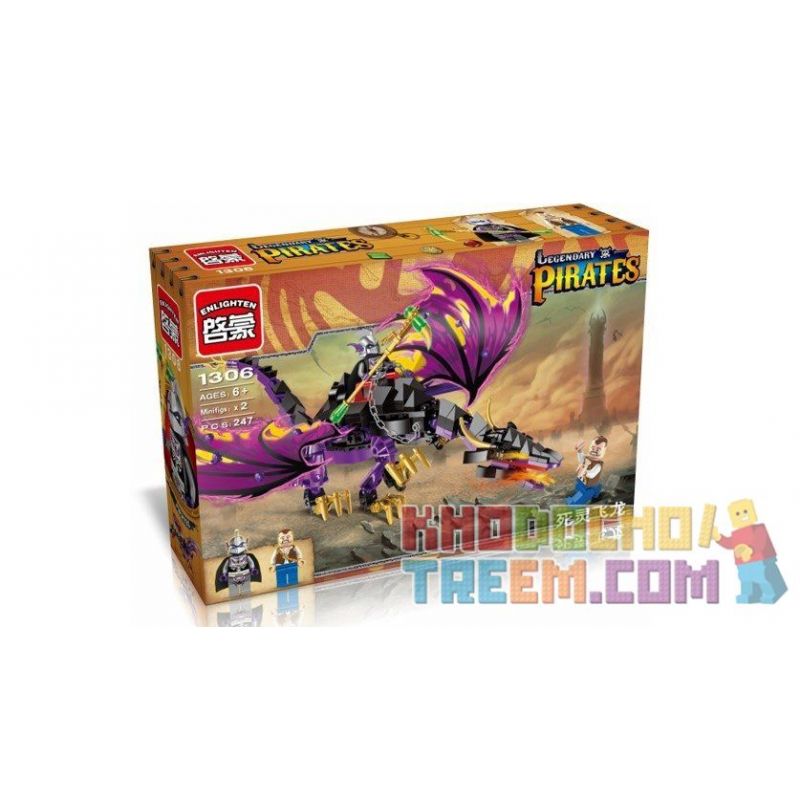 Enlighten 1306 Qman 1306 non  RỒNG MA bộ đồ chơi xếp lắp ráp ghép mô hình Pirates Of The Caribbean LEGENDARY PIRATES Cướp Biển Vùng Caribe 247 khối
