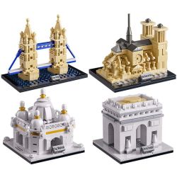 Hopeful 55503 Xếp hình lắp ráp ghép mô hình 4 tòa nhà nổi tiếng thế giới