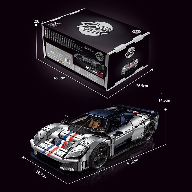 EIKEE Y18004 F80 3.0T V6 Xếp hình lắp ráp ghép mô hình Ferrari F80