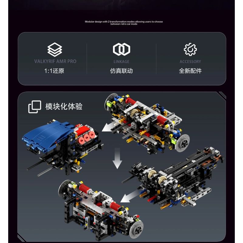 EIKEE Y18004 F80 3.0T V6 Xếp hình lắp ráp ghép mô hình Ferrari F80