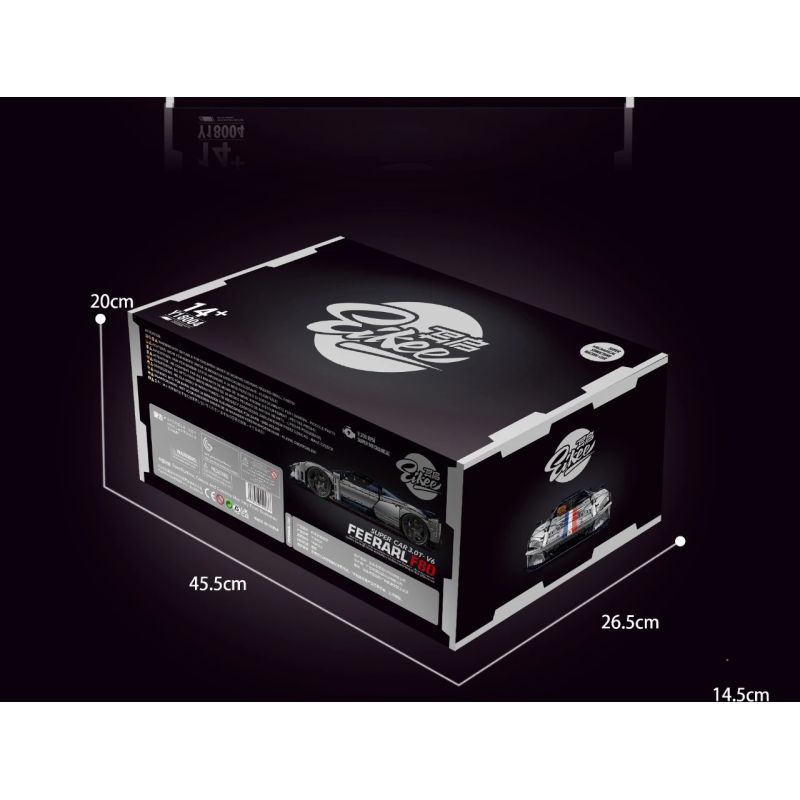 EIKEE Y18004 F80 3.0T V6 Xếp hình lắp ráp ghép mô hình Ferrari F80