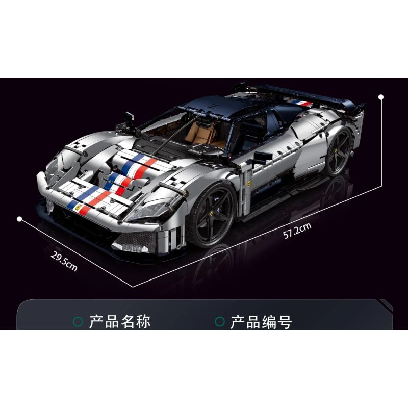 EIKEE Y18004 F80 3.0T V6 Xếp hình lắp ráp ghép mô hình Ferrari F80