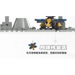 Gobricks B2025M Moon Station Xếp hình lắp ráp ghép mô hình Loa thông minh Xiaodu đế mặt trăng FUN