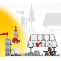 Gobricks B2025M Moon Station Xếp hình lắp ráp ghép mô hình Loa thông minh Xiaodu đế mặt trăng FUN
