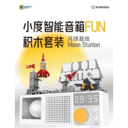 Gobricks B2025M Moon Station Xếp hình lắp ráp ghép mô hình Loa thông minh Xiaodu đế mặt trăng FUN