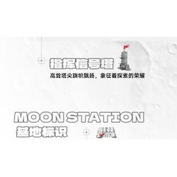 Gobricks B2025M Moon Station Xếp hình lắp ráp ghép mô hình Loa thông minh Xiaodu đế mặt trăng FUN
