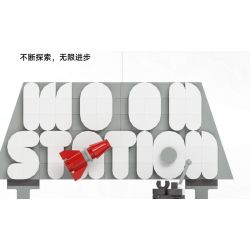 Gobricks B2025M Moon Station Xếp hình lắp ráp ghép mô hình Loa thông minh Xiaodu đế mặt trăng FUN