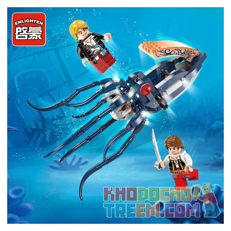 Enlighten 1305 Qman 1305 non  MỰC MÁY CỦA HẢI TẶC bộ đồ chơi xếp lắp ráp ghép mô hình Pirates Of The Caribbean LEGENDARY PIRATES Cướp Biển Vùng Caribe 231 khối