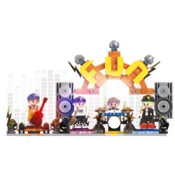Gobricks B2025R We Will Rock You Xếp hình lắp ráp ghép mô hình Buổi hòa nhạc FUN loa thông minh Xiaodu