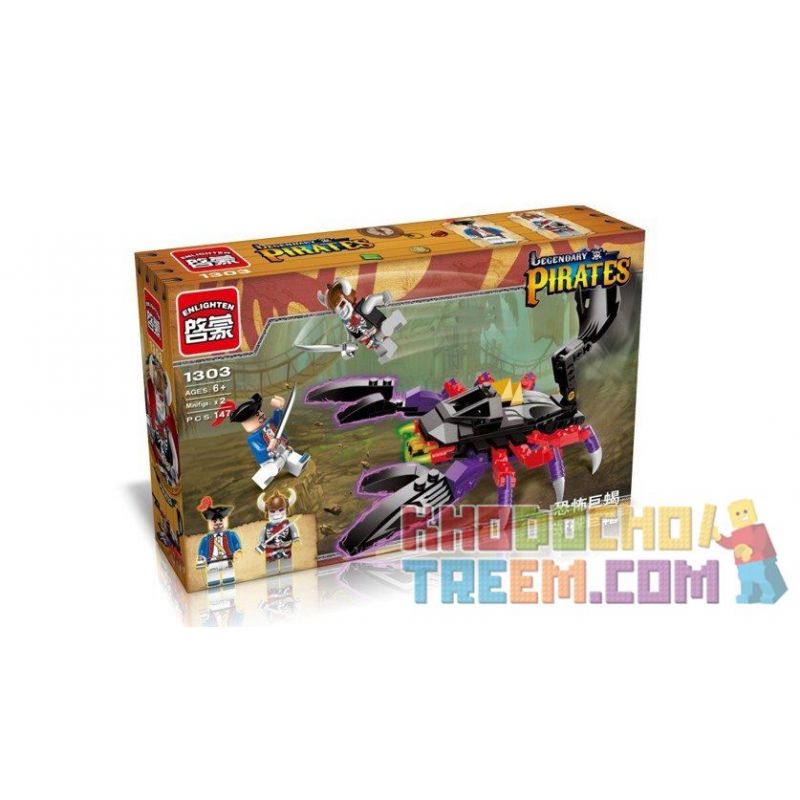 Enlighten 1303 Qman 1303 non  CỖ XE BỌ CẠP bộ đồ chơi xếp lắp ráp ghép mô hình Pirates Of The Caribbean LEGENDARY PIRATES Cướp Biển Vùng Caribe 147 khối