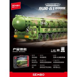 SEMBO 203265 Xếp hình lắp ráp ghép mô hình Tên lửa liên lục địa Dongfeng-61 1:45