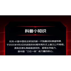 SEMBO 203265 Xếp hình lắp ráp ghép mô hình Tên lửa liên lục địa Dongfeng-61 1:45