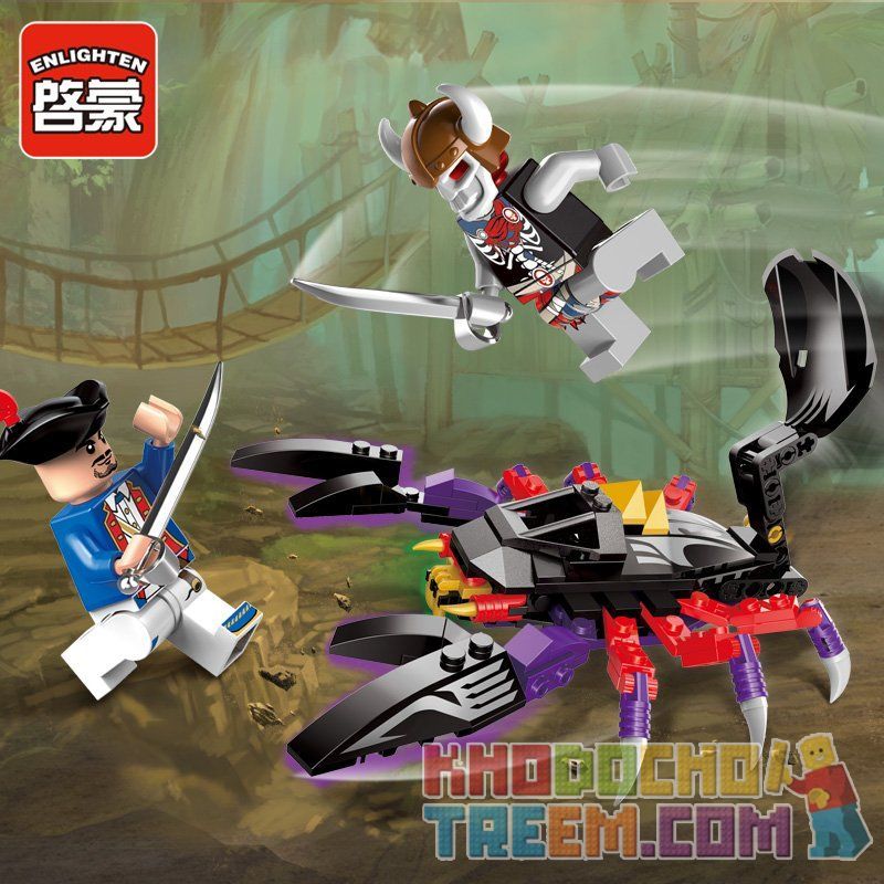 Enlighten 1303 Qman 1303 non  CỖ XE BỌ CẠP bộ đồ chơi xếp lắp ráp ghép mô hình Pirates Of The Caribbean LEGENDARY PIRATES Cướp Biển Vùng Caribe 147 khối