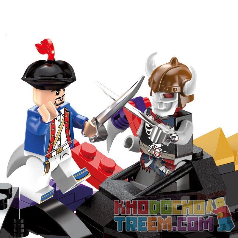 Enlighten 1303 Qman 1303 non  CỖ XE BỌ CẠP bộ đồ chơi xếp lắp ráp ghép mô hình Pirates Of The Caribbean LEGENDARY PIRATES Cướp Biển Vùng Caribe 147 khối