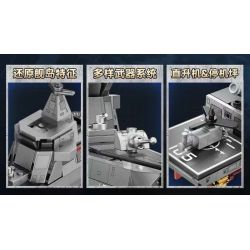 iBlock ib1212 Type 055 Destroyer Xếp hình lắp ráp ghép mô hình Sự trỗi dậy của linh hồn quốc gia về vũ khí hạng nặng: Kẻ hủy diệt 055 1:500