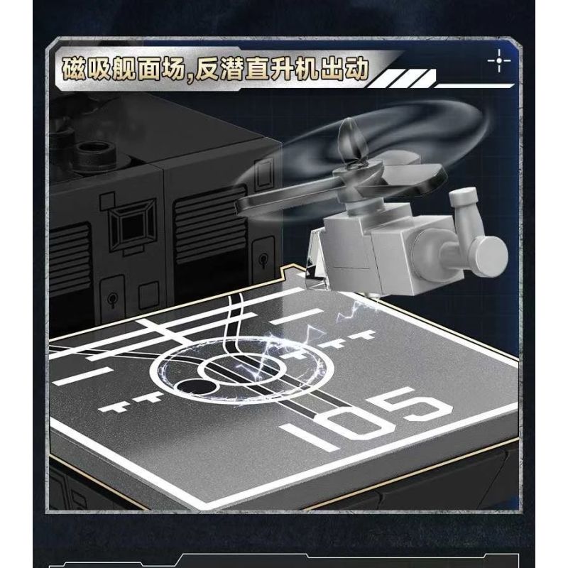 iBlock ib1212 Type 055 Destroyer Xếp hình lắp ráp ghép mô hình Sự trỗi dậy của linh hồn quốc gia về vũ khí hạng nặng: Kẻ hủy diệt 055 1:500