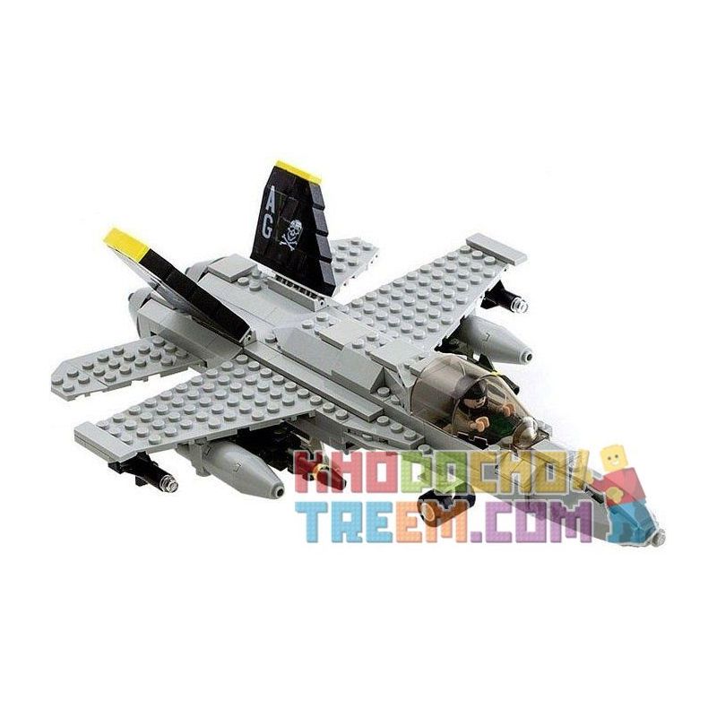 GUDI 600031A 6018 non  MÁY BAY CHIẾN ĐẤU F-18 bộ đồ chơi xếp lắp ráp ghép mô hình Military Army F18 HORNET FIGHTER Quân Sự Bộ Đội 284 khối