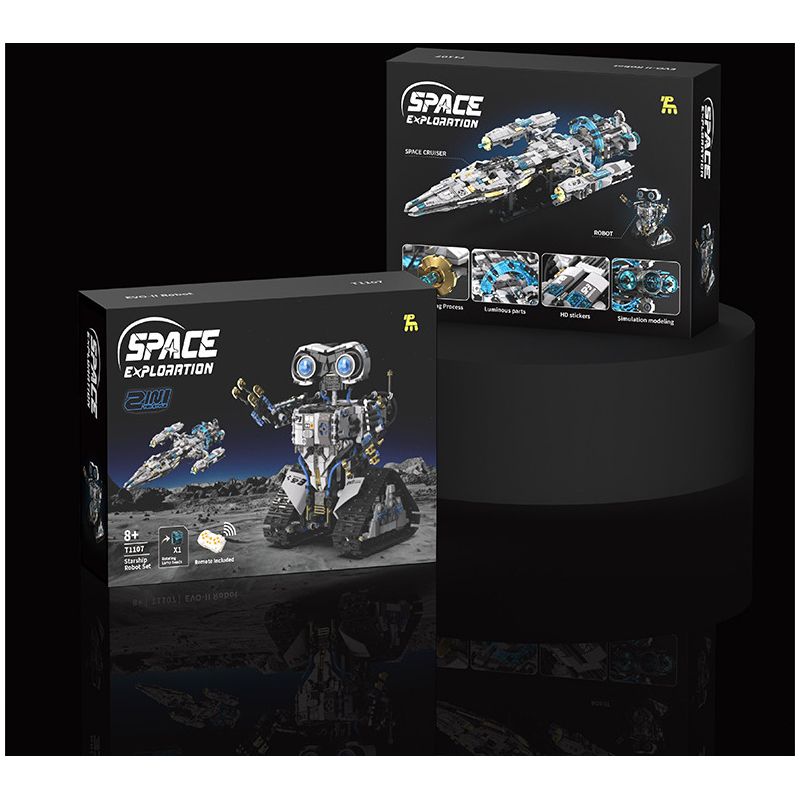 Takuki T1107 Dual Mode Robot Xếp hình lắp ráp ghép mô hình Robot tàu vũ trụ kết hợp hành trình trên mặt đất thám hiểm không gian