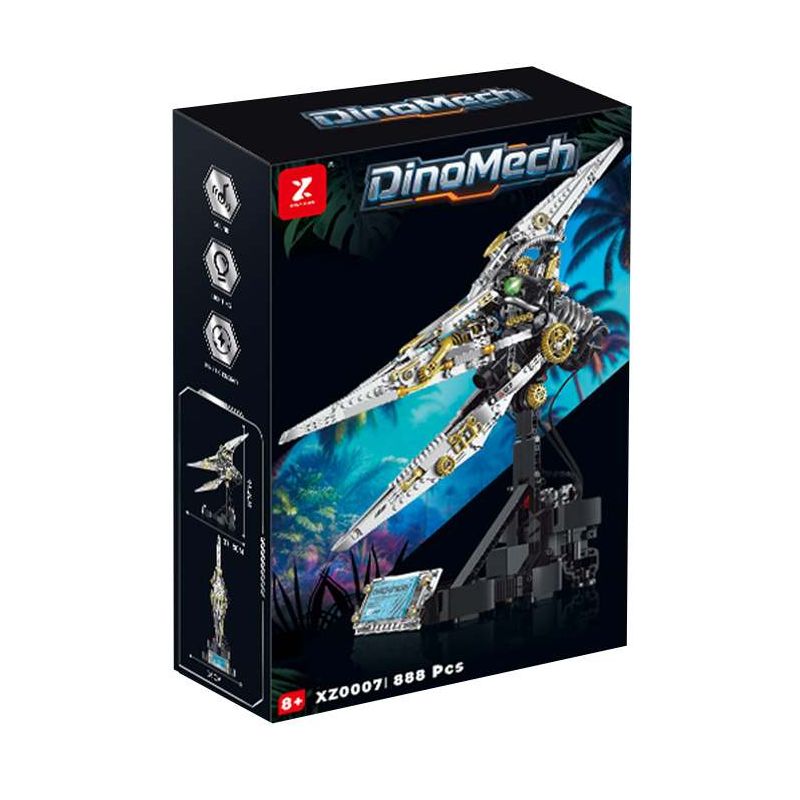 XINZHUAN XZ0007 DinoMech Xếp hình lắp ráp ghép mô hình Hộp sọ thằn lằn cơ khí