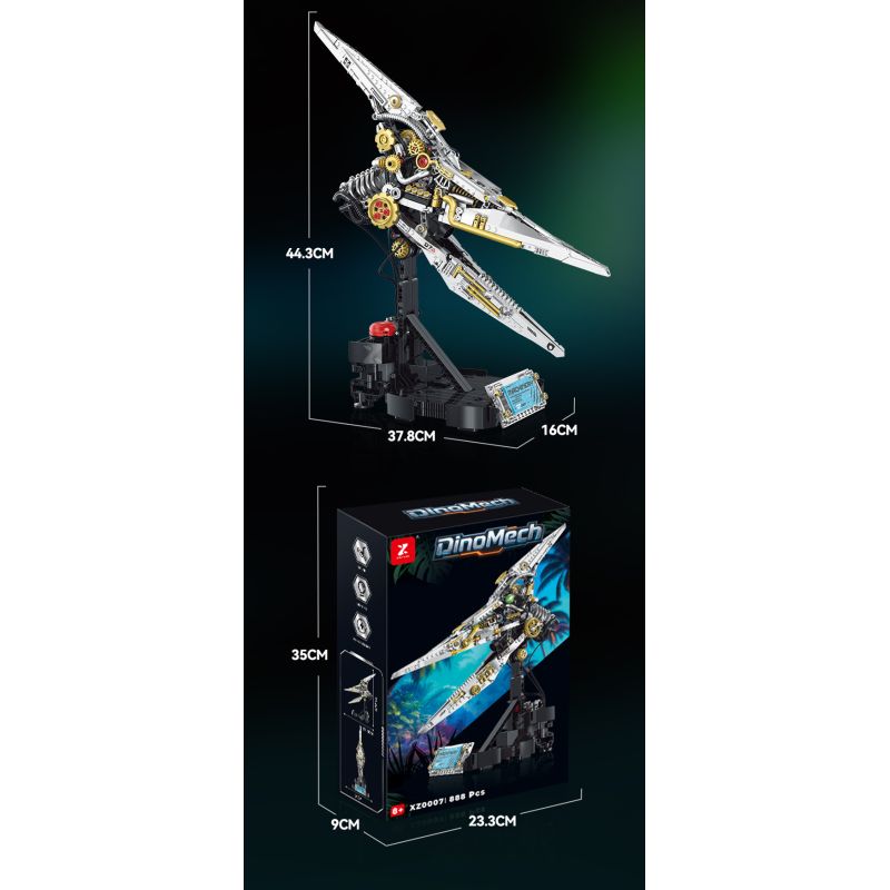 XINZHUAN XZ0007 DinoMech Xếp hình lắp ráp ghép mô hình Hộp sọ thằn lằn cơ khí