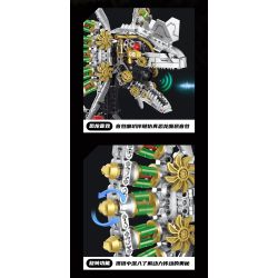 XINZHUAN XZ0008 DinoMech Xếp hình lắp ráp ghép mô hình Sọ Dilophosaurus cơ khí