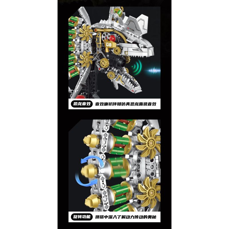 XINZHUAN XZ0008 DinoMech Xếp hình lắp ráp ghép mô hình Sọ Dilophosaurus cơ khí
