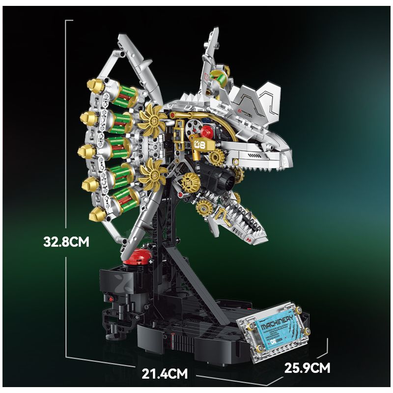 XINZHUAN XZ0008 DinoMech Xếp hình lắp ráp ghép mô hình Sọ Dilophosaurus cơ khí