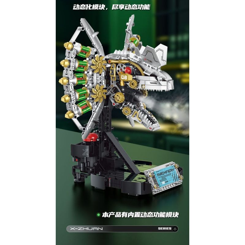 XINZHUAN XZ0008 DinoMech Xếp hình lắp ráp ghép mô hình Sọ Dilophosaurus cơ khí