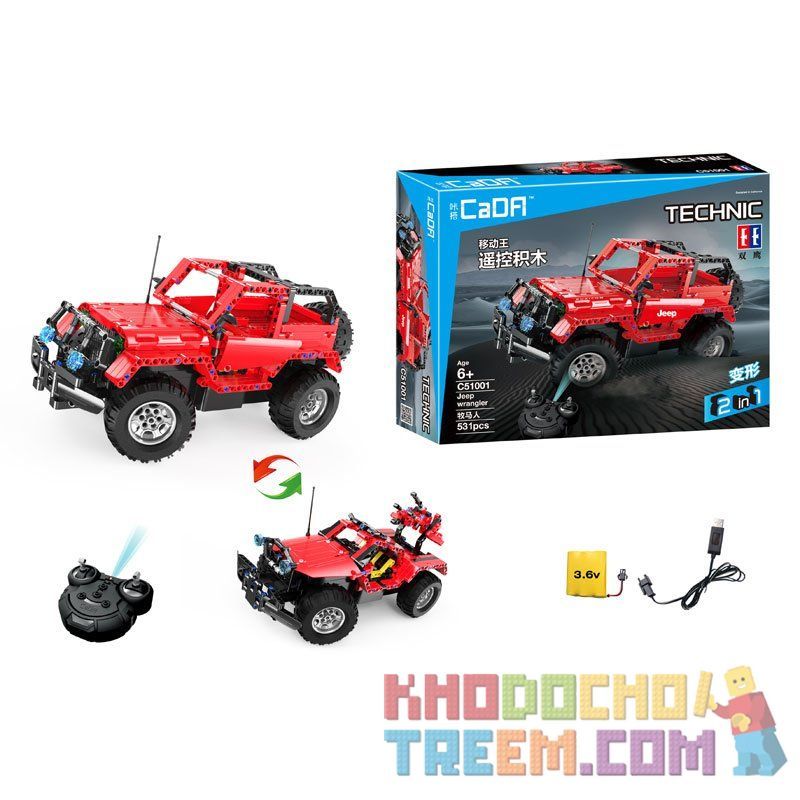 DOUBLEE CADA C51001 51001 non  XE OFF-ROAD bộ đồ chơi xếp lắp ráp ghép mô hình  JEEP WRANGLER / OFF-ROAD WARRIOR Kỹ Thuật Công Nghệ Cao Mô Hình Phương Tiện 531 khối