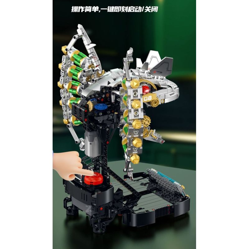 XINZHUAN XZ0008 DinoMech Xếp hình lắp ráp ghép mô hình Sọ Dilophosaurus cơ khí