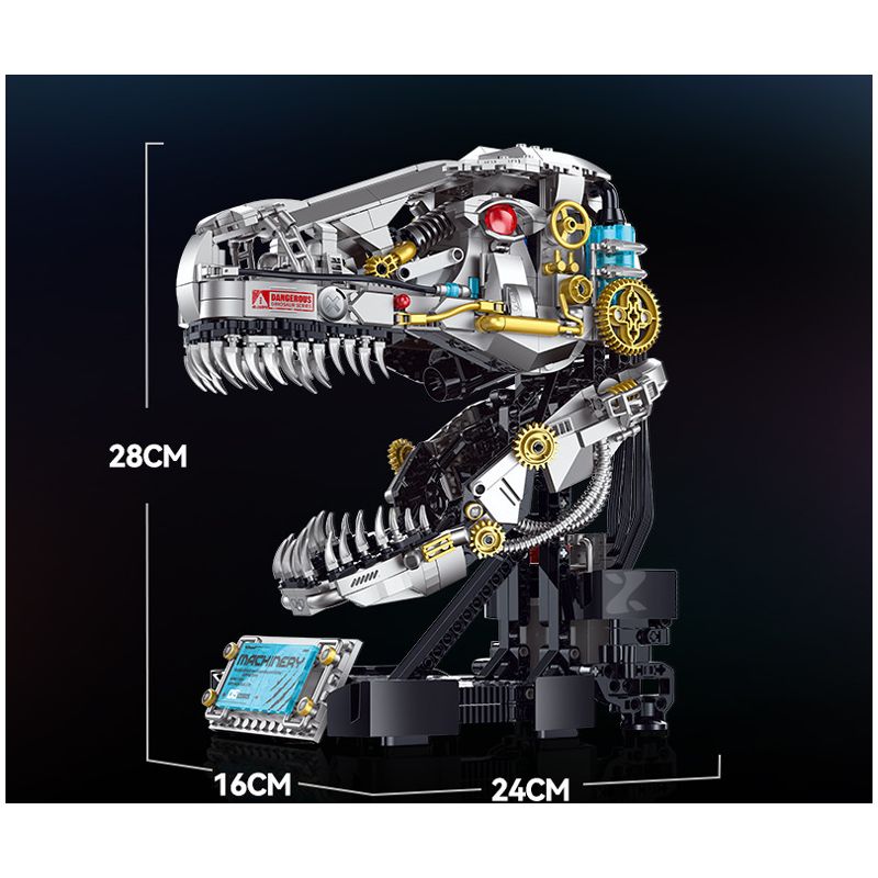 XINZHUAN XZ0005 DinoMech Xếp hình lắp ráp ghép mô hình Hộp sọ Tyrannosaurus cơ khí