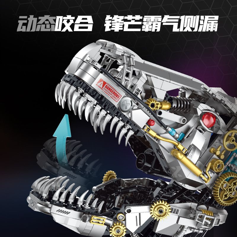 XINZHUAN XZ0005 DinoMech Xếp hình lắp ráp ghép mô hình Hộp sọ Tyrannosaurus cơ khí