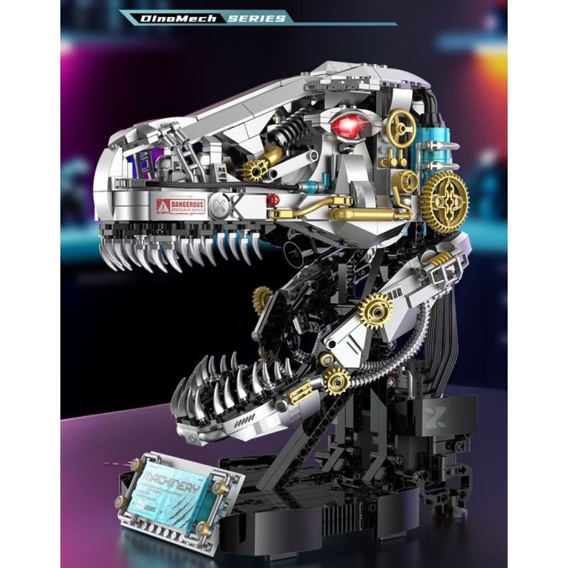 XINZHUAN XZ0005 DinoMech Xếp hình lắp ráp ghép mô hình Hộp sọ Tyrannosaurus cơ khí