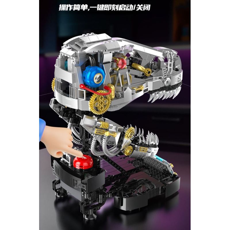XINZHUAN XZ0005 DinoMech Xếp hình lắp ráp ghép mô hình Hộp sọ Tyrannosaurus cơ khí