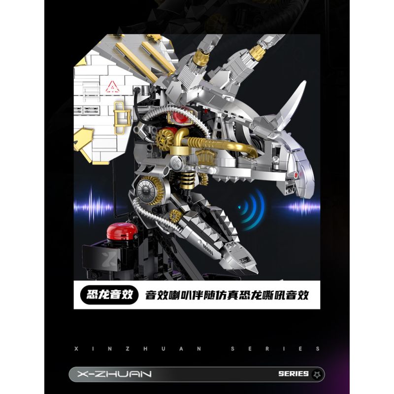 XINZHUAN XZ0006 DinoMech Xếp hình lắp ráp ghép mô hình Hộp sọ cơ học của Triceratops